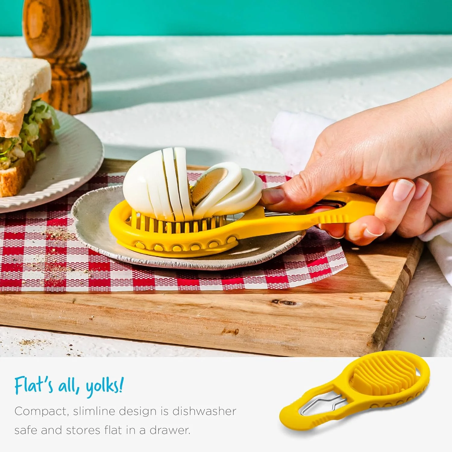 Multi Function Egg Slicer and Peeler 2 in 1 Tool Compact Portable Easy to Use for Hard Boiled Eggs Slicing and Shelling