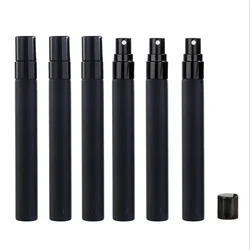 5/10/15pcs 5ML 10ML Luxury Portable Glass Perfume Mini Bottle Small Pocket Matte Black Color Atomizer Glass