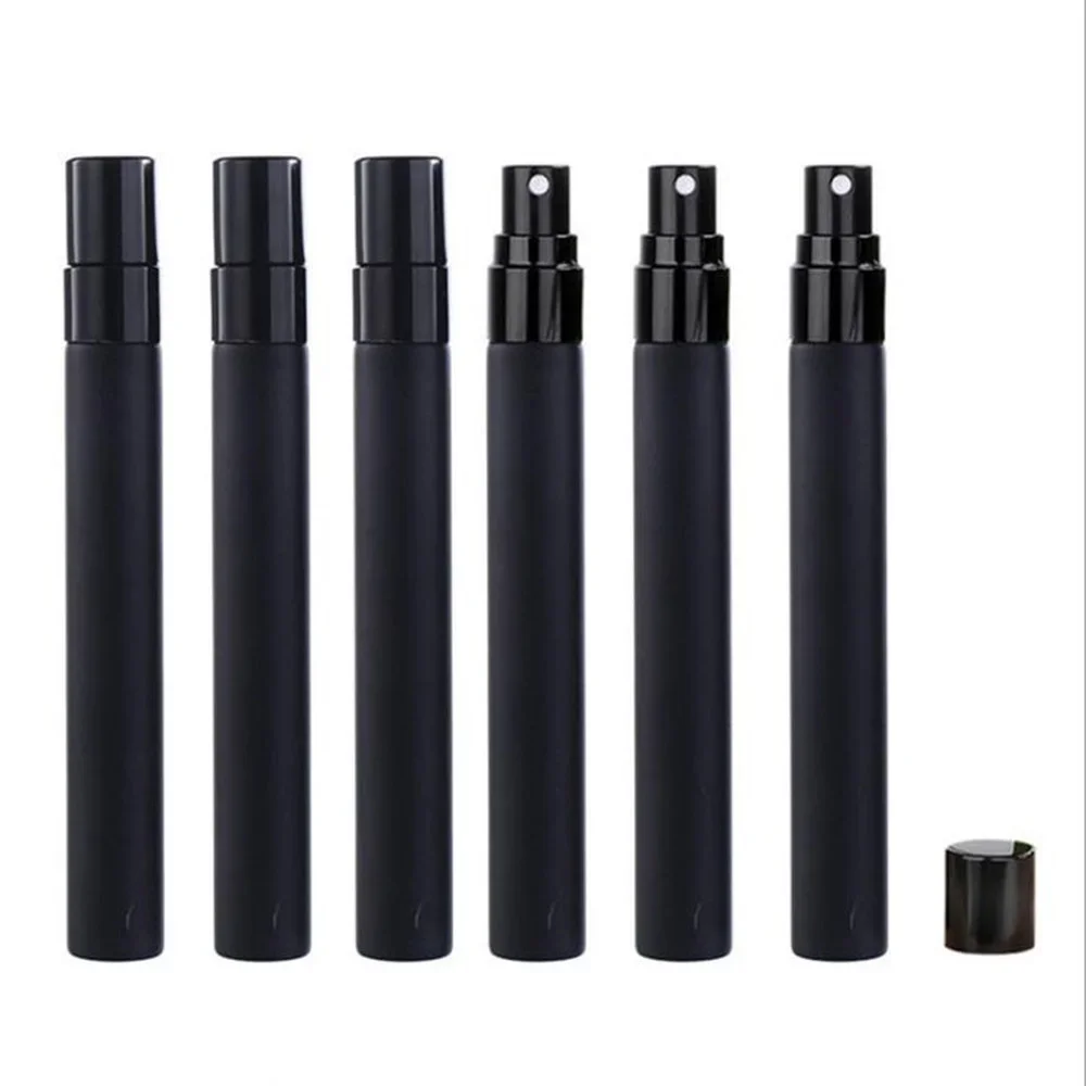 5/10/15pcs 5ML 10ML Luxury Portable Glass Perfume Mini Bottle Small Pocket Matte Black Color Atomizer Glass