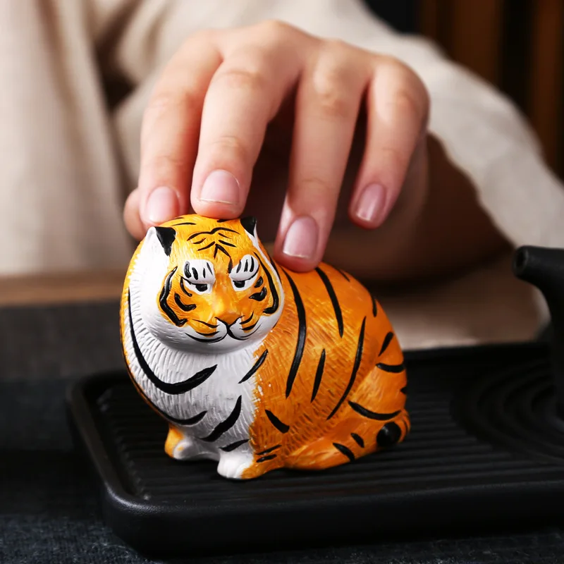 

Kungfu Tea Pet Color-Changing Chinese Year of the Tiger Handmade Ornaments Tray Accessories for Lovers