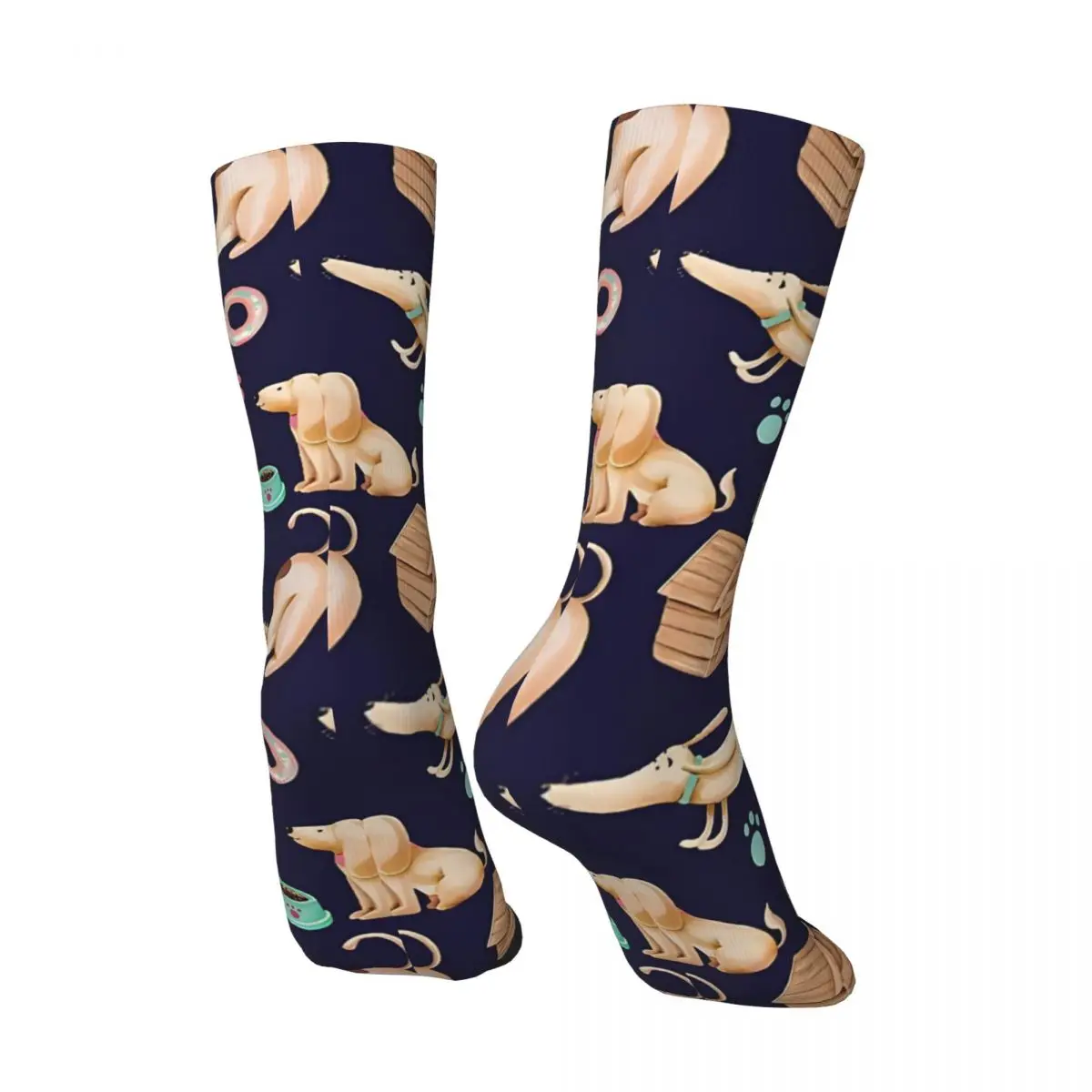 Retro Puppy Parade Men's compression Socks Unisex Street Style Pattern Printed Novelty Crew Sock