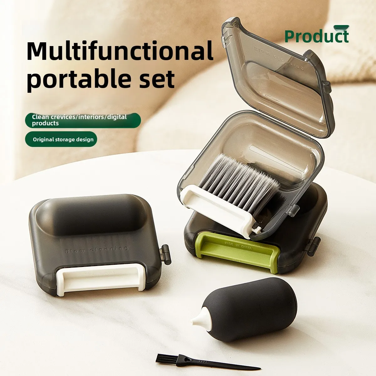 Keyboard Cleaning Kit Soft Brush Compressed Air Duster Blower Multi-functional Tool for PC Laptop Electronics Dust Remover