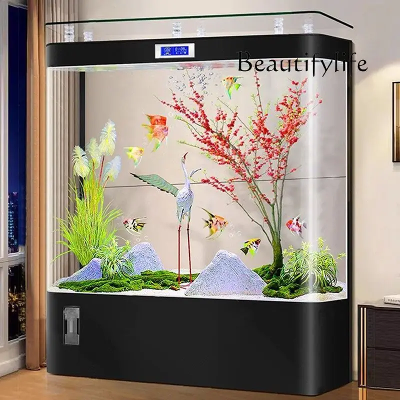 

Nordic living room household aquarium floor to wall new small water-free goldfish tank