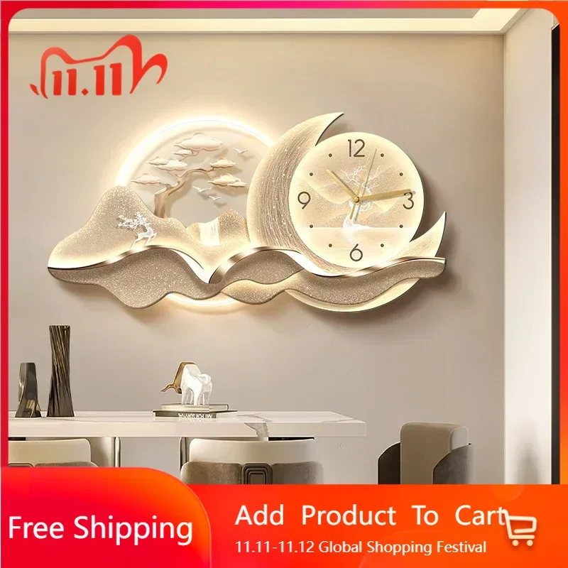 

Настенные часы для ресторана, гостиной, уникальные цифровые роскошные минималистичные настенные часы в скандинавском стиле, эстетический скандинавский Reloj, домашний декор