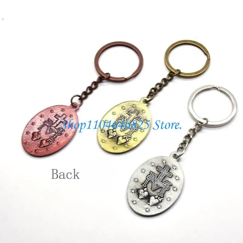 Car Rings Gift VirginMary Pendant Keyring Catholic Alloy Keychains