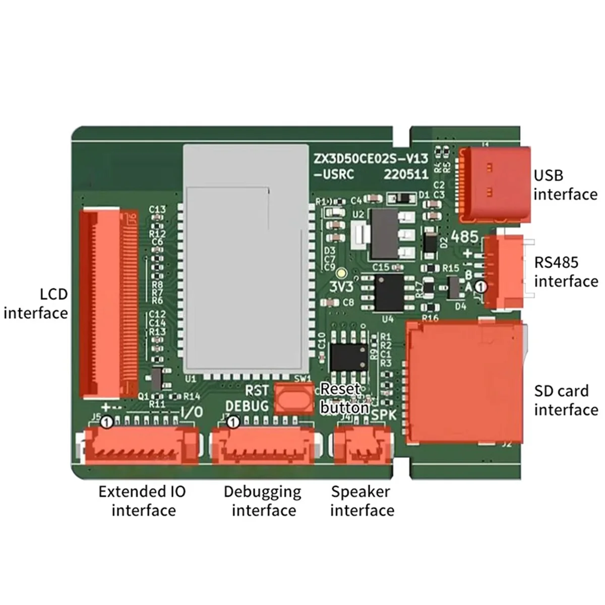 Placa de desenvolvimento N35R_DU 3,5 polegadas ESP32-S3 com tela LCD capacitiva 320X480