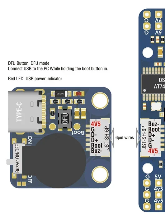 MATEKSYS FC USB / الصافرة تمديد الجرس السلبي ل H743-WING H743-WLITE F405-WTE F405-VTOL F405-WMN