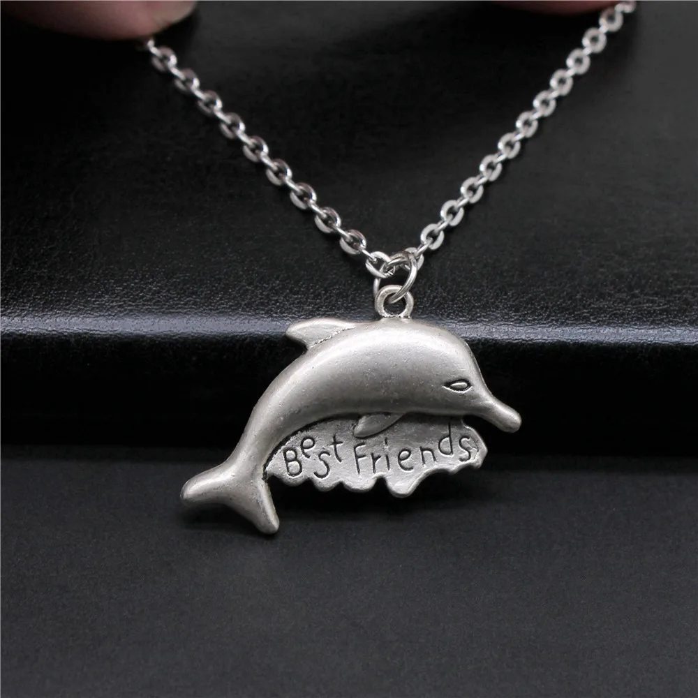 New In Mermaid Dolphin Necklace On The Neck 43Cm Chain Men'S Jewelry Biz Things