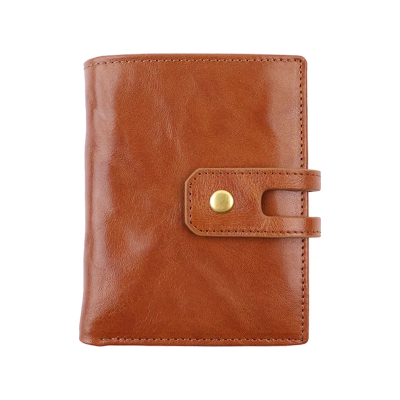 Feito à mão do vintage camada superior vegetal curtido couro curto multi-cartão carteira de couro genuíno vertical carteira titular do cartão