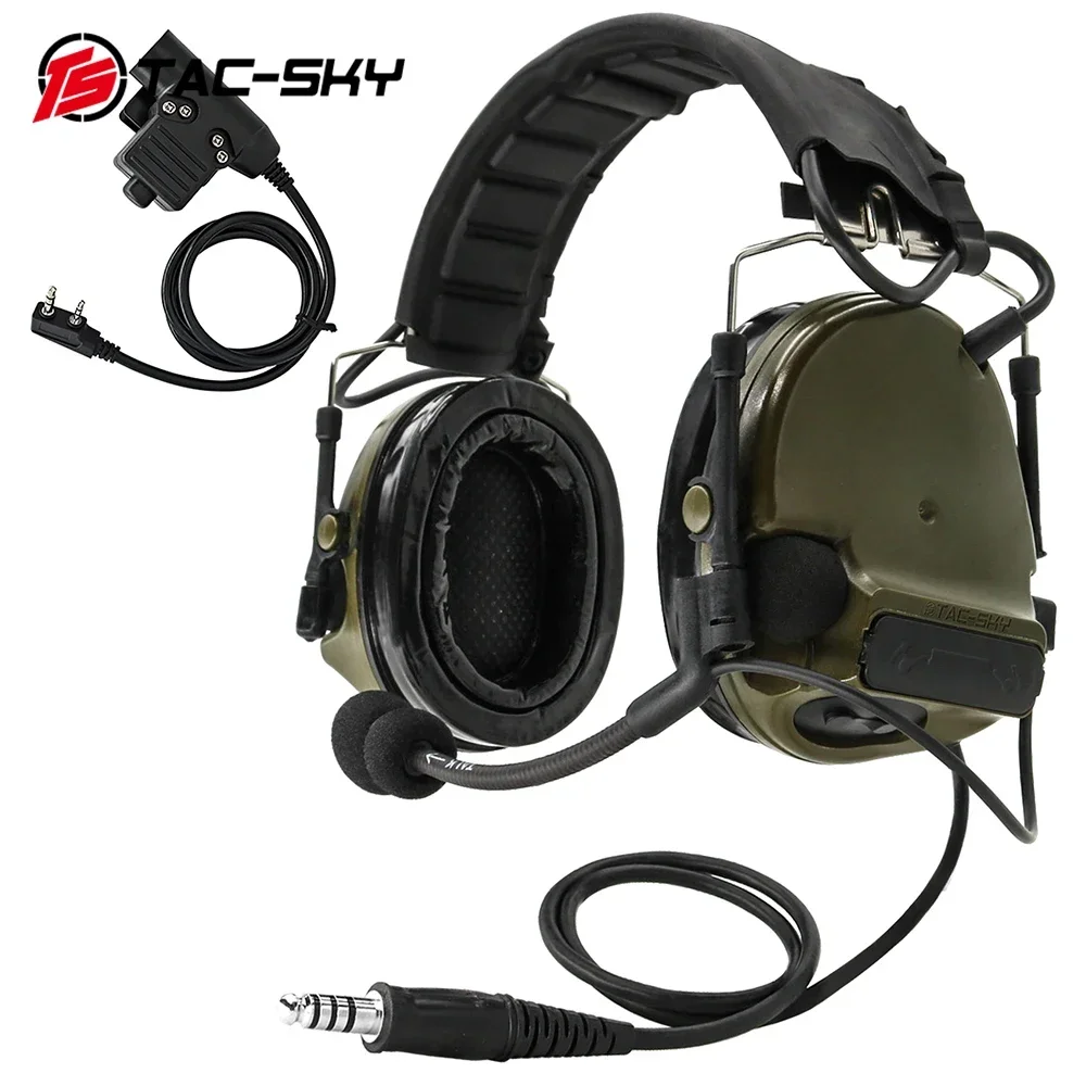 TAC-SKY COMTA Militar Réduction du bruit Walperforé Talkie Casque DulMédiateur phones Comta Iii Casque avec DulU94 Ptt