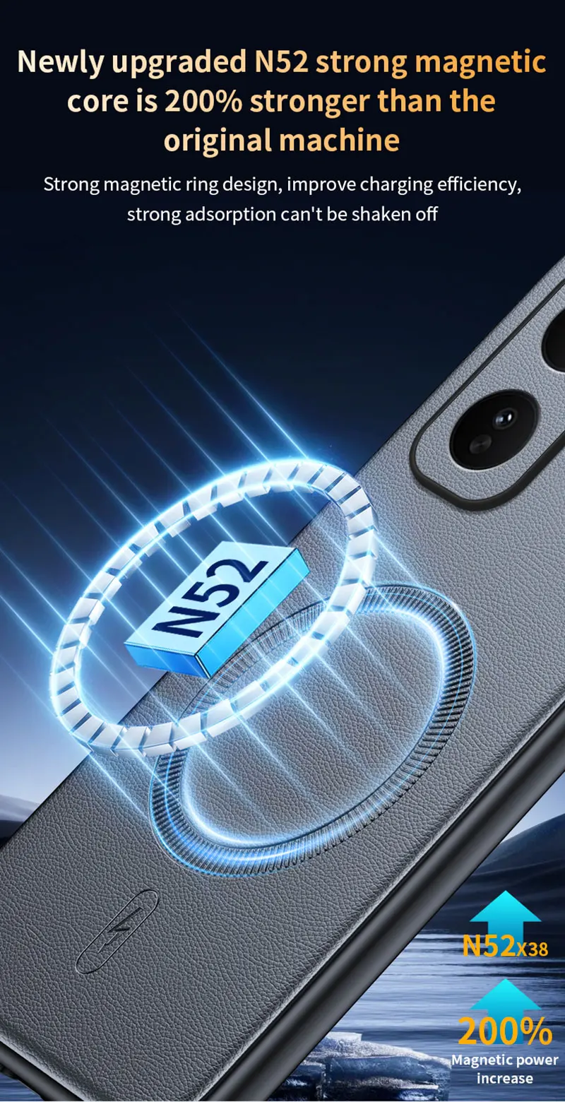 Für Vivo IQOO Neo 11: Magnetische Schutzhülle aus Leder, Anti-Fingerabdruck, rutschfest, aus PC+TPU. – Detail 9