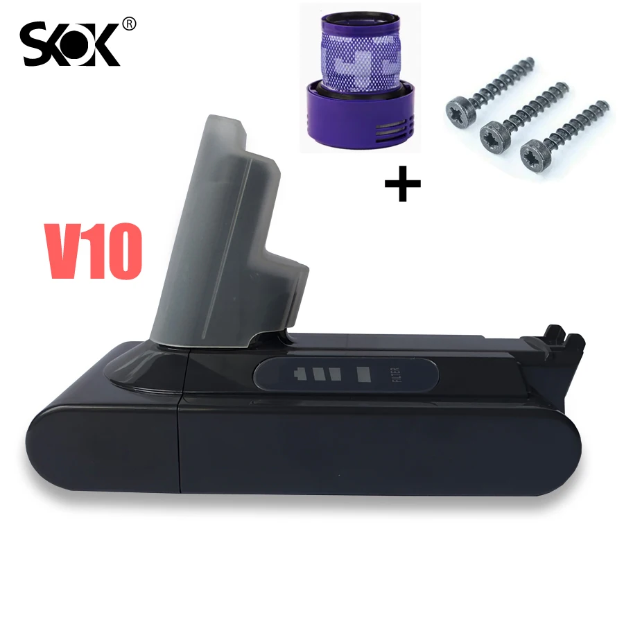 for V10 Battery Compatible with V10 Animal V10 Absolute V10 Motorhead SV12 V10 Fluffy Cordless Stick Vaccuum Cleaner(Not SV10)