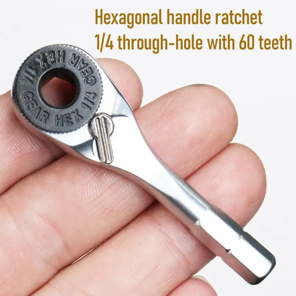 Ratchet Wrench Hand Tool High Torque Output Multifunctional Bit Compatibility Hexagonal Handle Wrench Manual Tightening Tool