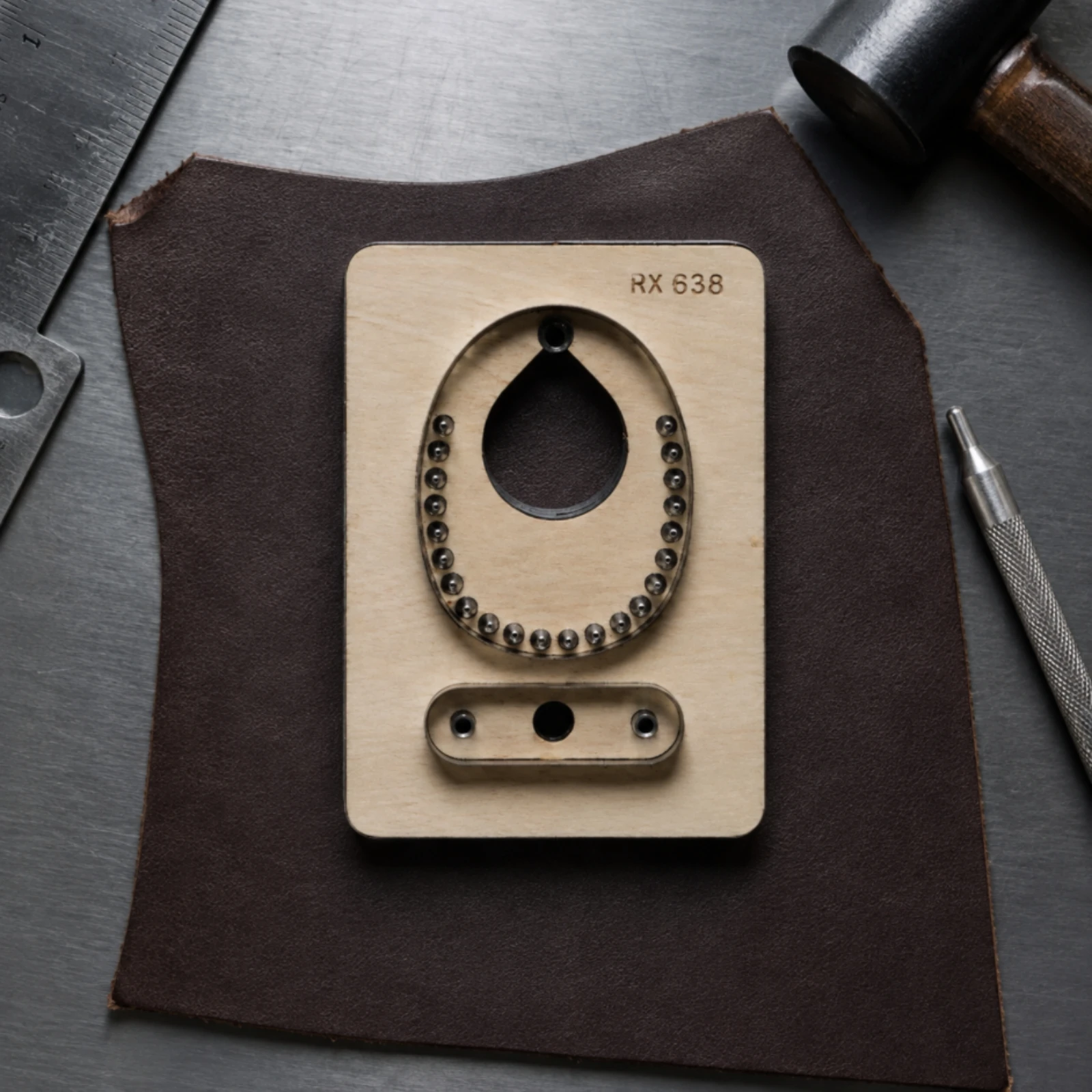 Cutting Tool Repeatable Teardrop Leather Cutting Die with Punches Teardrop Hollow Punch Set for Leathercrafters