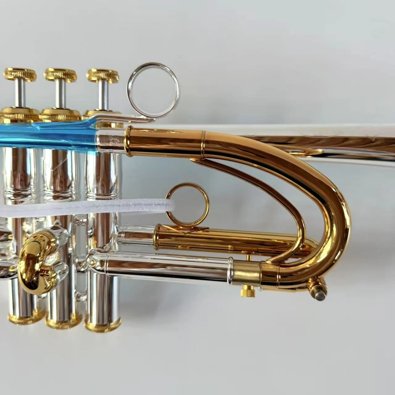 Streamlined C Key Trumpet Silver Plated with Lacquer Tuning Slide and Reversed Leadpipe Professional Brass Instrument