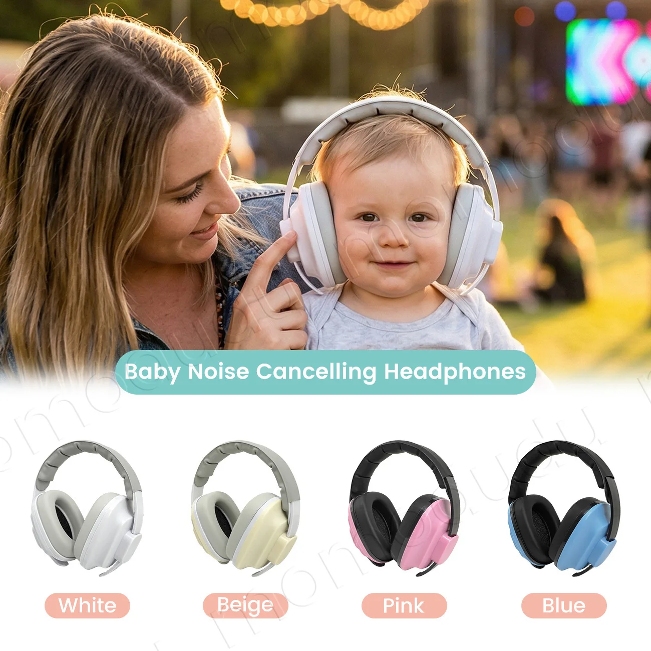 1PC Square Shape Baby Ear Protection Noise Cancelling Headphones for Babies for 3 Months to 3 Year