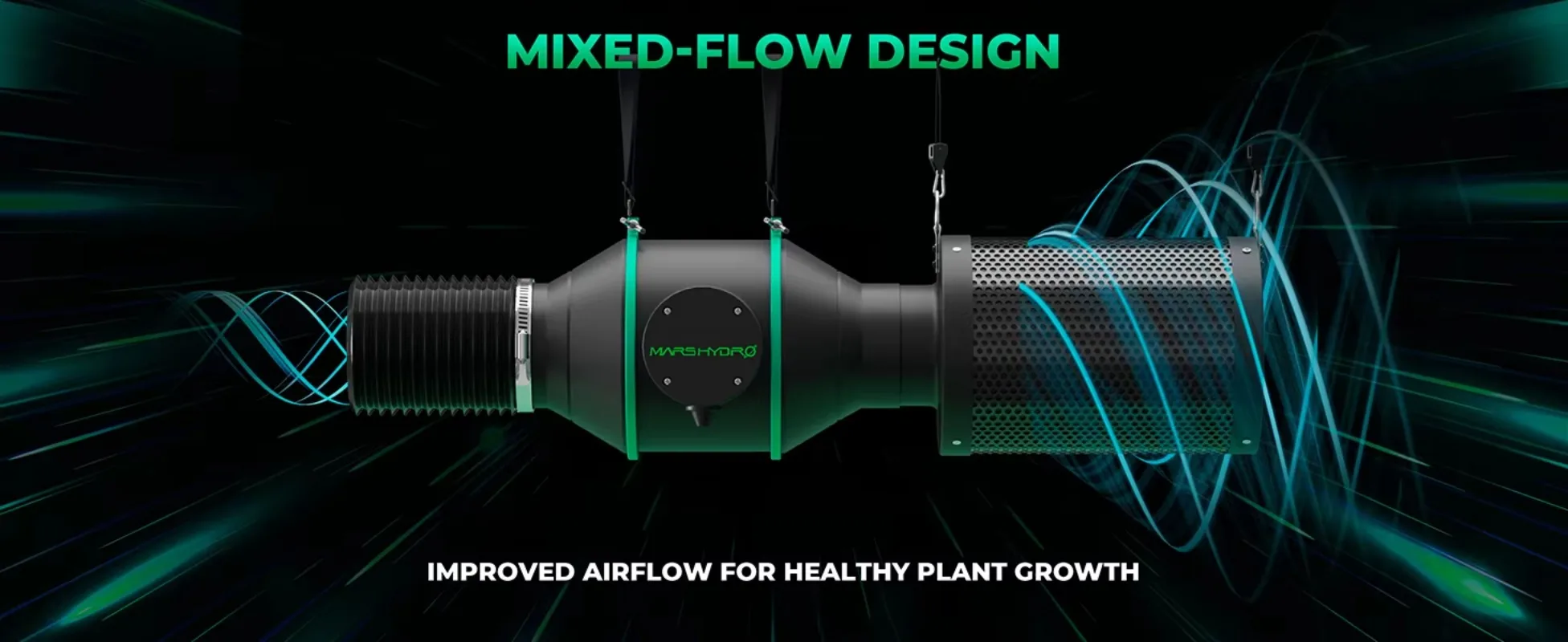 Ventilador canalizado em linha silencioso inteligente de 4 polegadas e kit de ventilação combinada com filtro de carbono