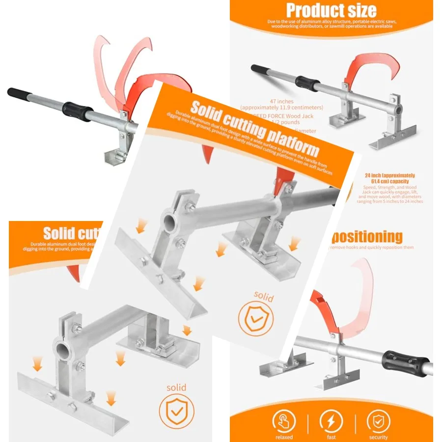 

Forestry logging log jack for outdoor use full aluminum construction silver lightweight yet strong and sturdy