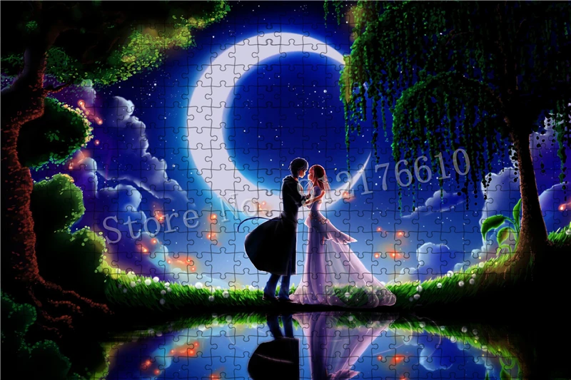 Love Romantic Beautiful Jigsaw Puzzle 300/500/1000 Pieces Puzzles for Adult Anime Game Children's Educational Toys Home Decor