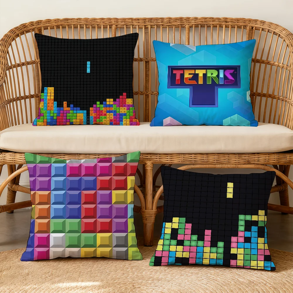 LUXURY T-TETRISS Cushion Cover Square Decorative Throw Pillow Case Sofa Bed Living Room Anniversary Gifts