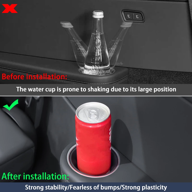For Tesla Model YL 2026+ Third Row Silicone Cup Holder Insert Center Console Water Cup Holder Organizer Storage Box Accessories