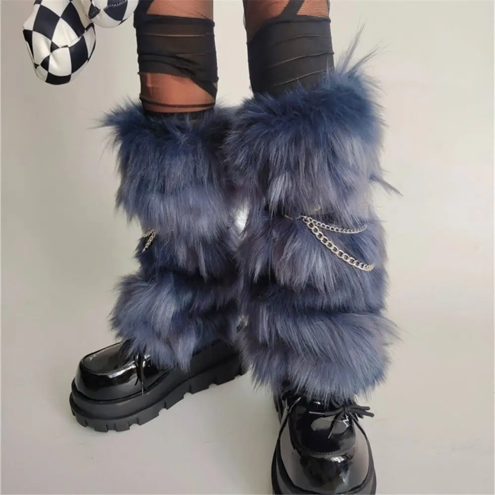 

Vintage Y2K Winter Leg Warmers Foot Cover Harajuku Plush Leg Coverings Kawaii Lolita JK Furry Leg Warmers Spicy Girls