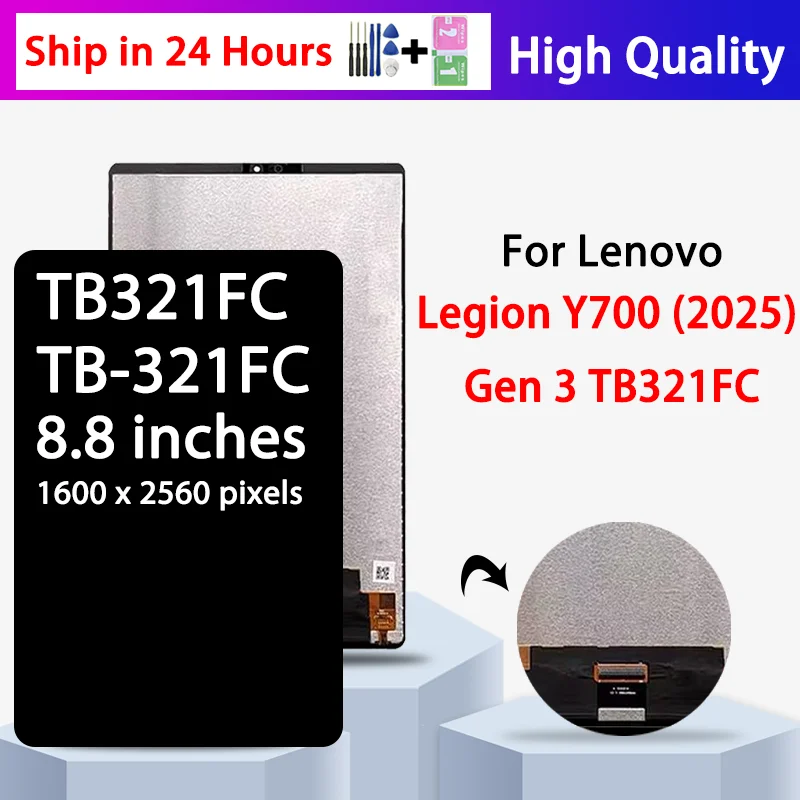 

8.8“”New For Lenovo Legion Y700 2025 Gen 3 LCD Display Touch Screen Digitizer Assembly TB321FU Display Replacement