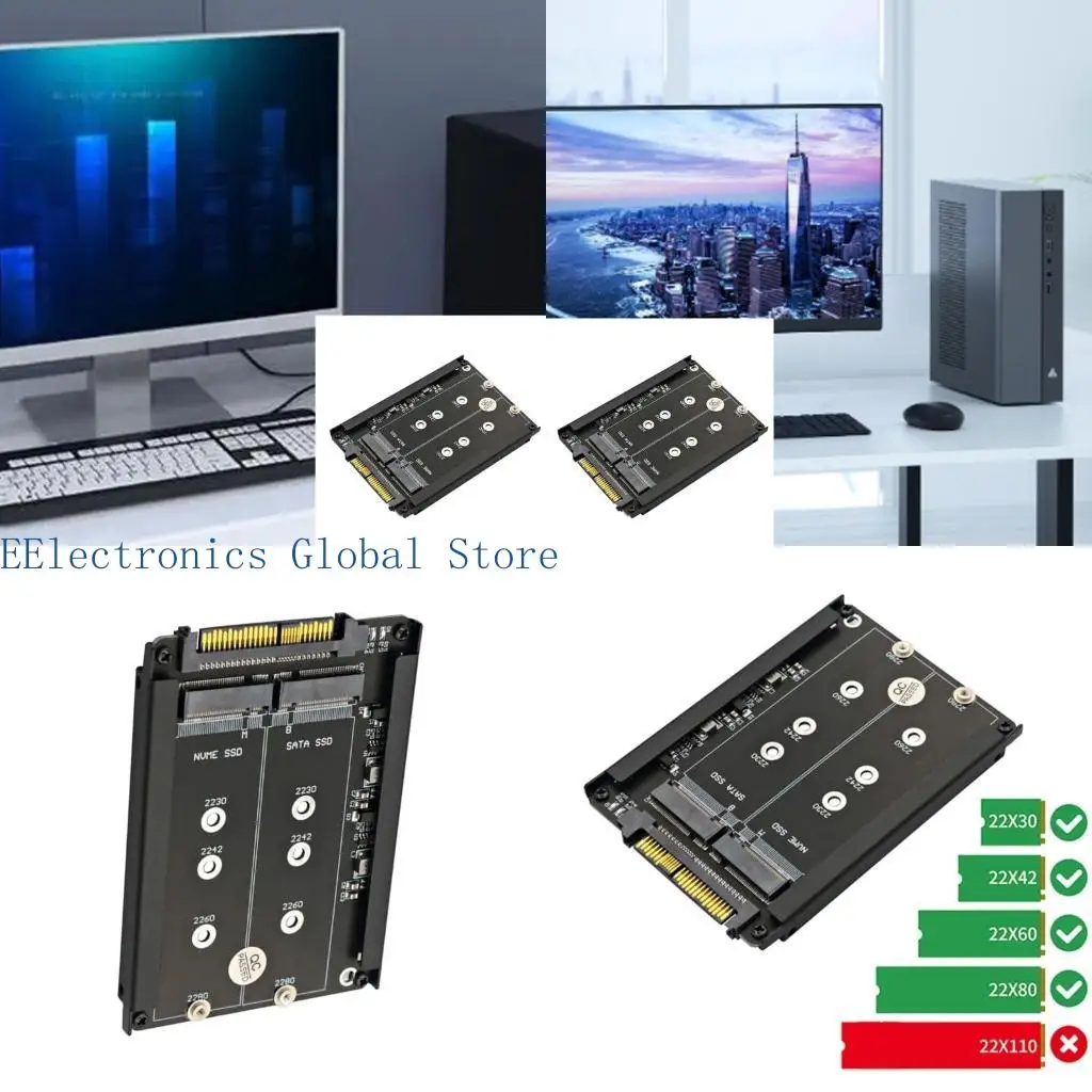 

462b M.2 M M -ключ и B -ключ SSD Адаптер PCIE3.0 x16 Gen3 Дизайн для 2280 2260 2242 2230 SSD