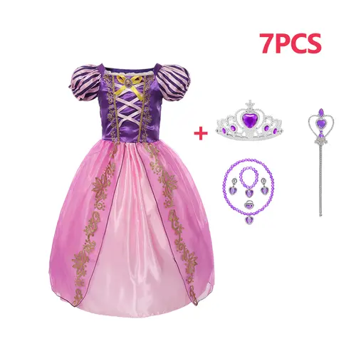 Girls Jasmine Elf Dress Kids Cosplay Fancy Flowers Christmas Birthday Costume Carnival Disguise Princess Party Clothes 2-10T - Image 26