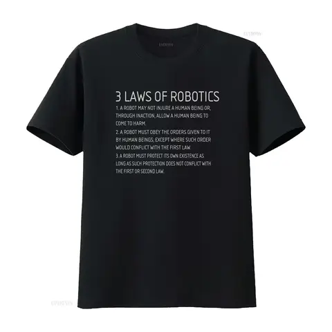 Three Laws of Robotics T Shirt Premium Soft Cotton Sci Fi Isaac Asimov Design Available in Gray White Black or Red vintage