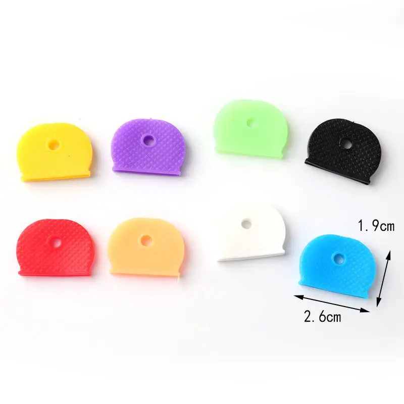 32pcs Bright Colors Hollow Silicone Soft Key Cap Covers Topper Keyring Key Rings Car House Key Case Random