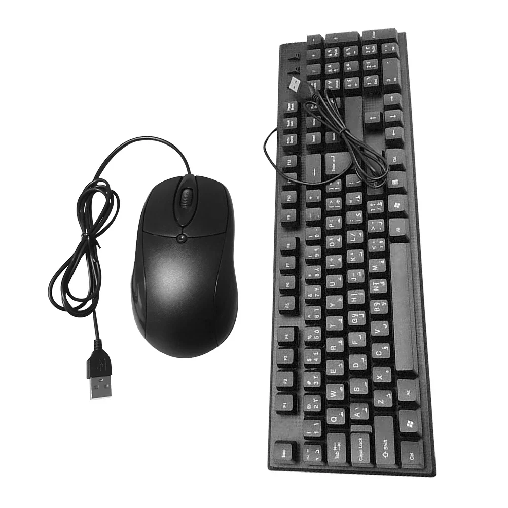 

1 Set Combo Usb Modern Keyboard Mouse Combo Powered Quiet For Pc Keyboard Mouse Laptop Home Office Modern Computer Accessory