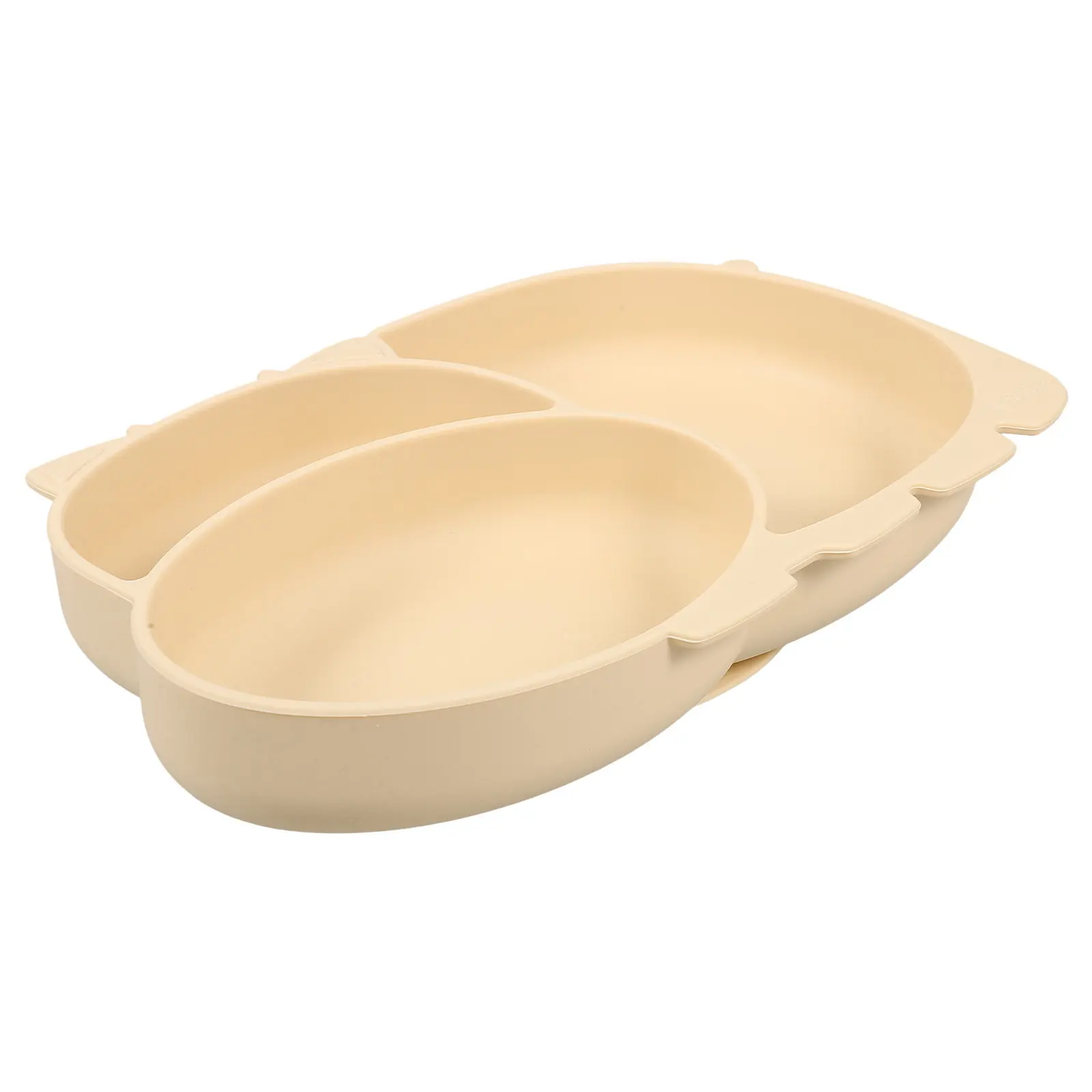 

Детская силиконовая тарелка-миска для еды в форме милой коровы, безопасная для малышей, с отделениями, нескользящая, на присоске