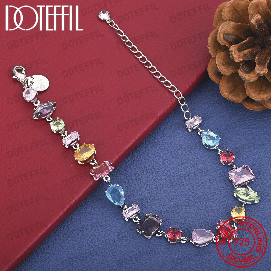 

DOTEFFIL Fashion Crystal Bracelet for Women Multicolor Irregular Design Wedding Jewelry Accessory Attractiveness