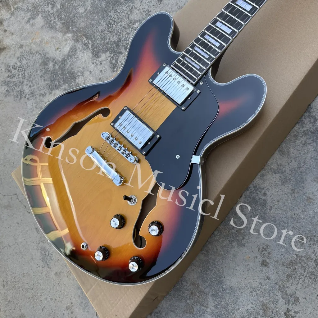 Sunburst Hollow Body Jazz Electric Guitar