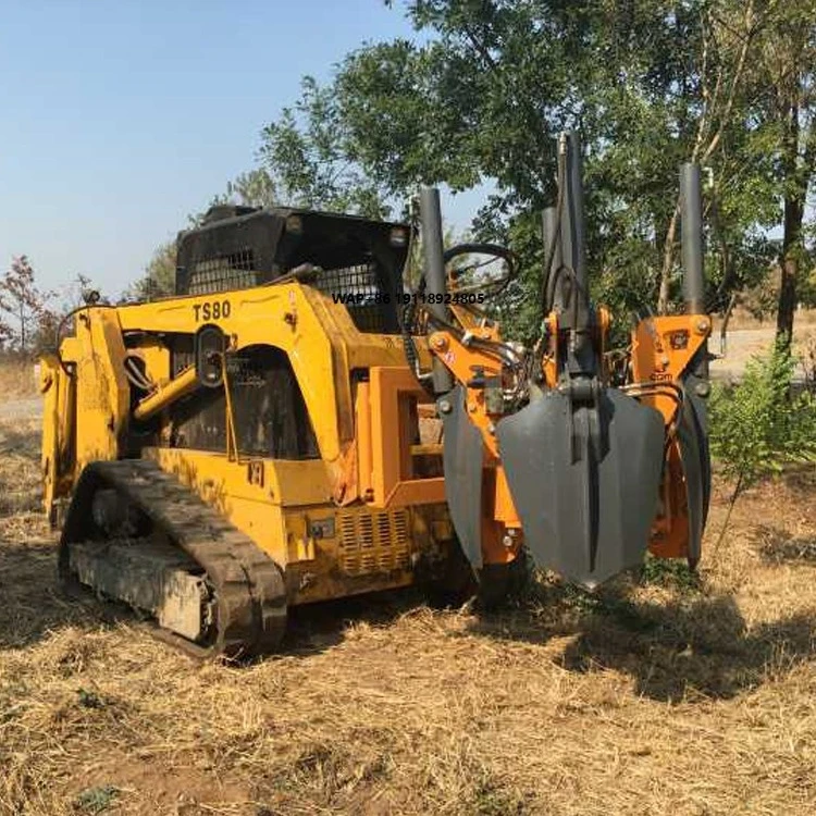 Forestry Machinery  Hydraulic Tree Transplanting Machine  for Sale Tree Digger Tree Spade Machine  in Skid Steer Loader