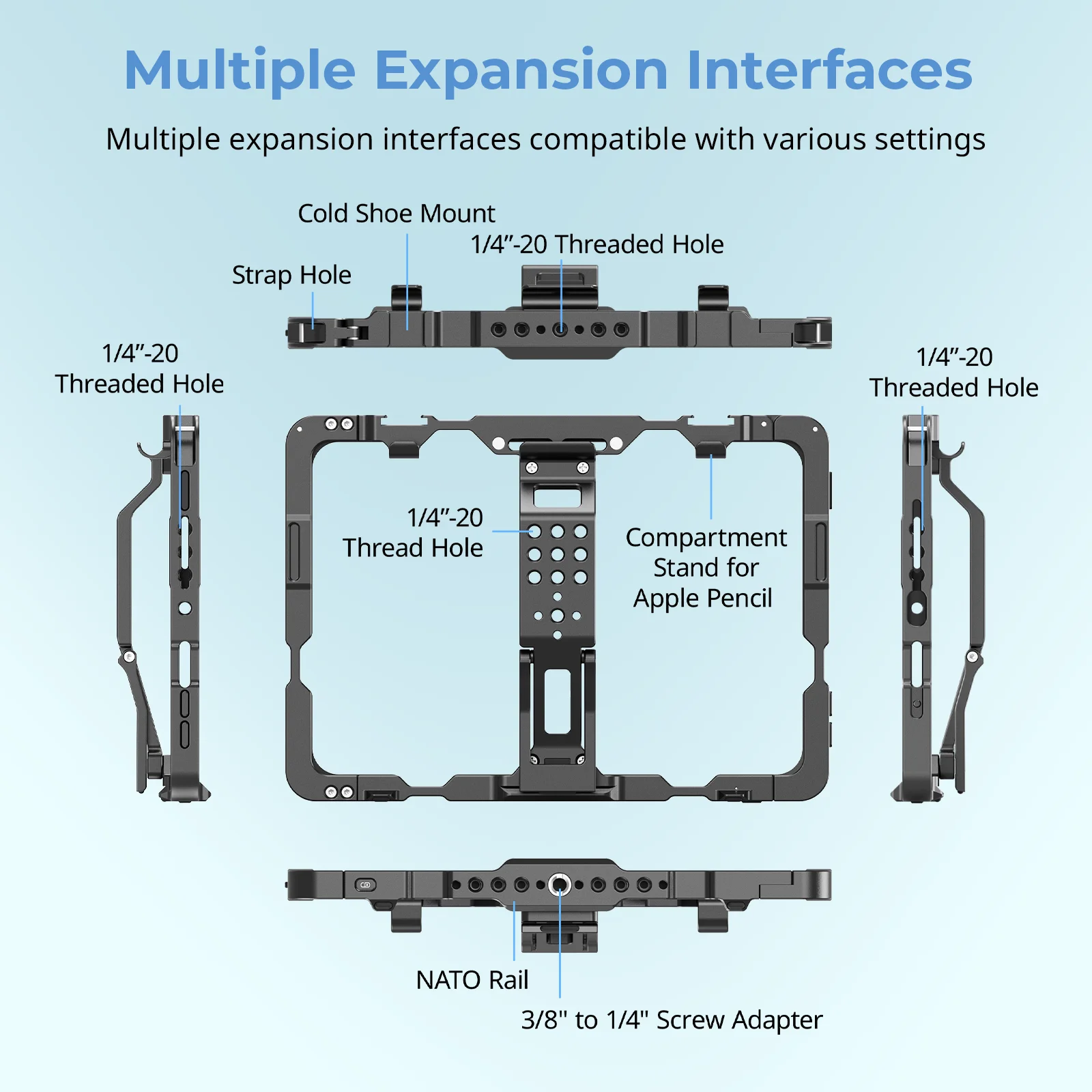 Smallrig-iPad mini 6,a17 pro,取り外し可能なベルクロ,サンフード,クイックリリースハンドルと互換性,md5058用のケージ