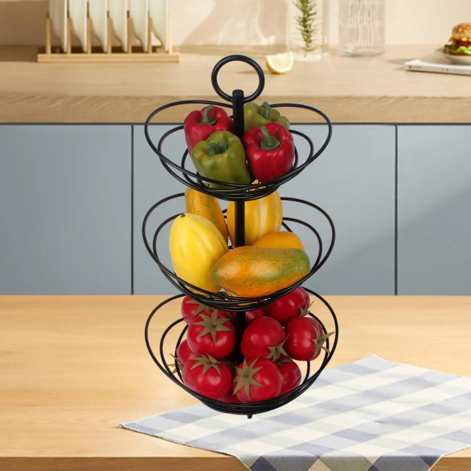 

3 Tier Fruit Basket Stand Multipurpose Fruit Storage Rack for Vegetable Storage Bathroom Dining Storing and Organizing Kitchen