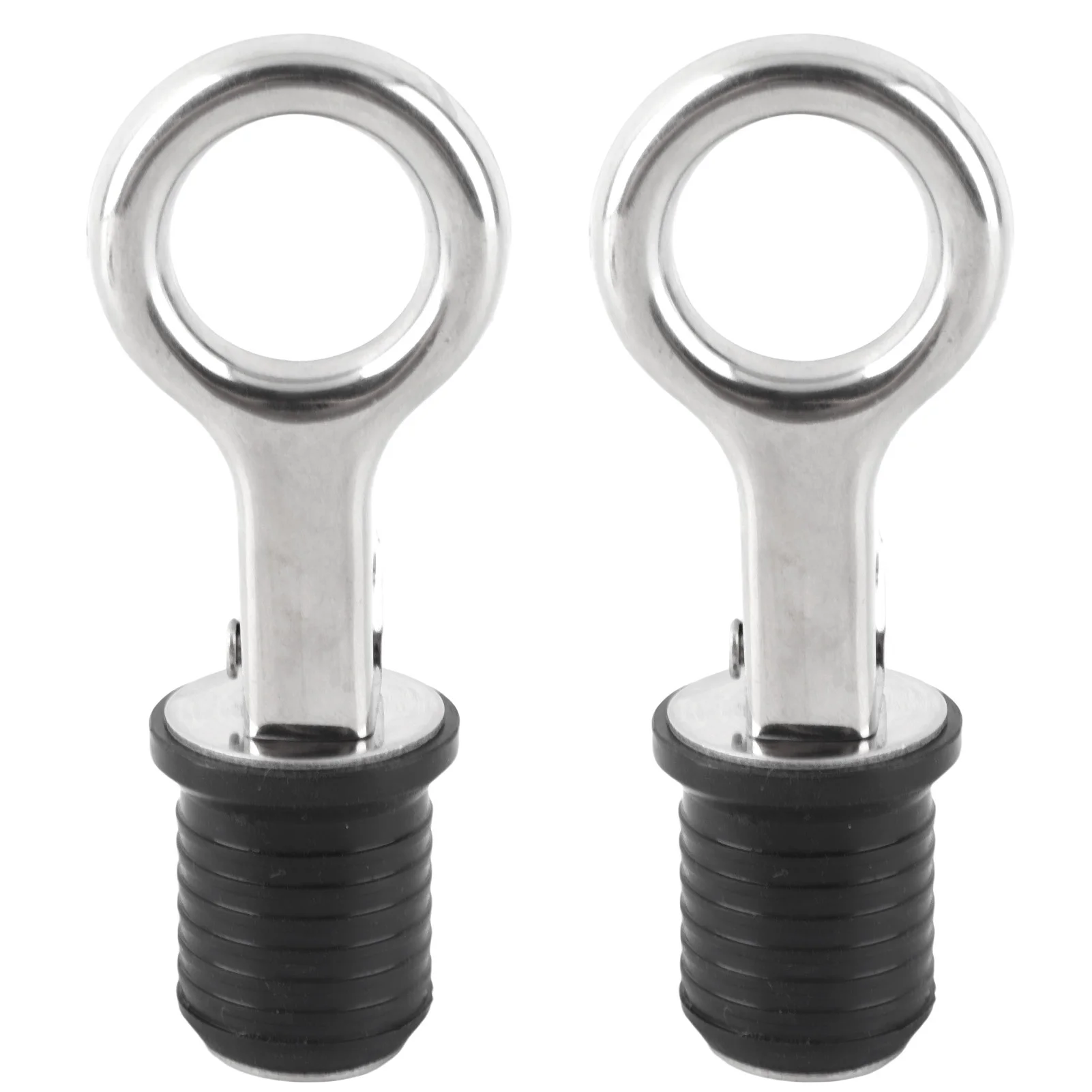 1in Boat Drain Plug Snap Handle Stainless Steel Rubber Watertight Seal Hull Livewell Drain Plug for Boat Yacht
