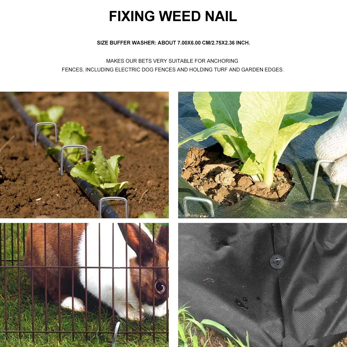 

50pcs U-Shaped Garden Nails Steel Fixing Pegs For Turf Fencing Weed Barrier Fabric Hose Lawn Edging Heavy Duty Ground Anchor