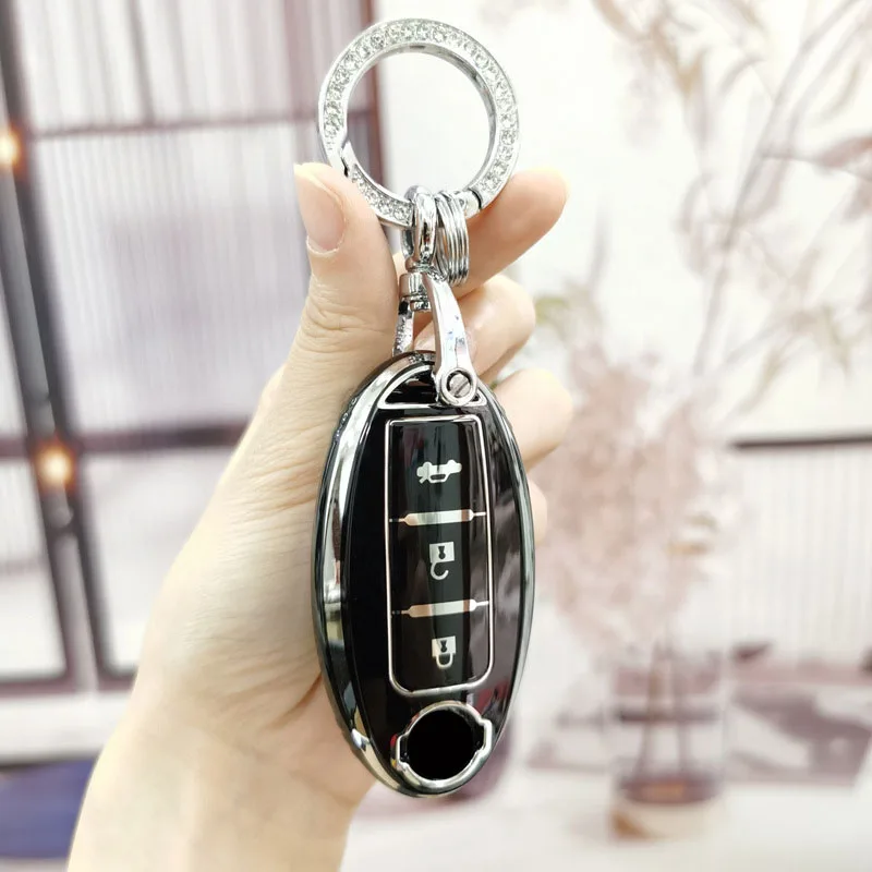 TPU Car Key Case Shell Keychain For Nissan Juke X-trial Qashqai Micra Leaf Note Murano Lafesta Remote Control Protector Cover