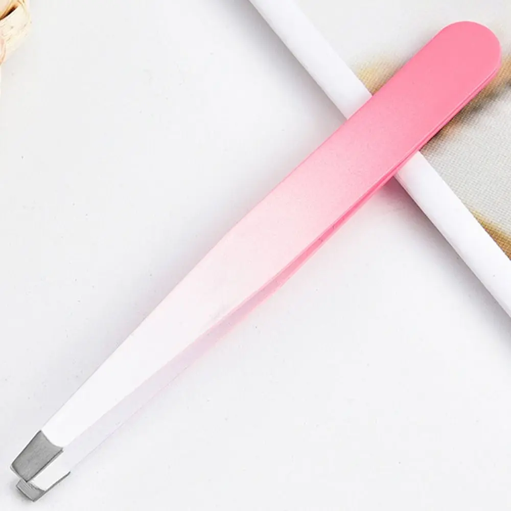 Colorful Eyebrow Pliers Stainless Steel Multipurpose Eye Brow Tweezer Eyelash Extension Hair Removal Oblique Mouth Tip Women