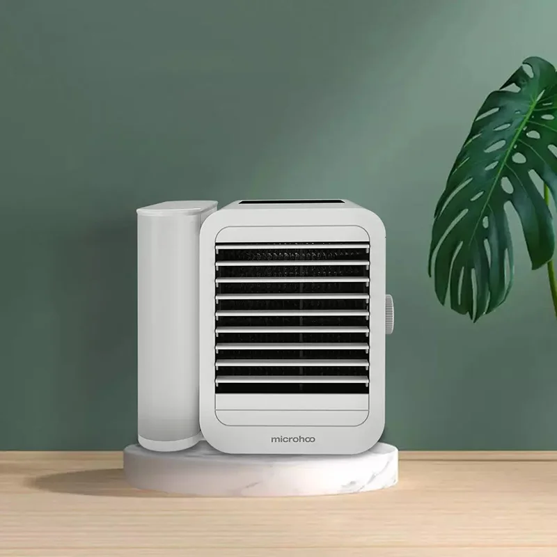 Microhoo Mini Condizionatore D'aria Ventilatore Raffreddamento Ad Acqua Aria Condizionata Personale Per Camera Ufficio Mobile Portatile Per