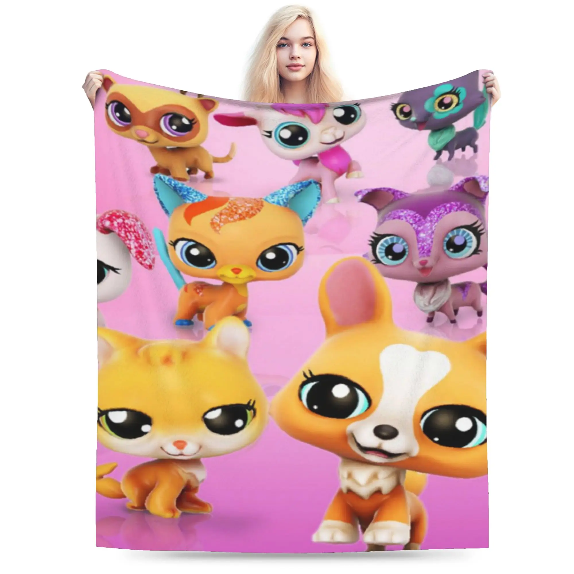 Littlests PetShop lps Blanket Lightweight Thin Flannel Healing Present  Throw Blankets Bedding Throws