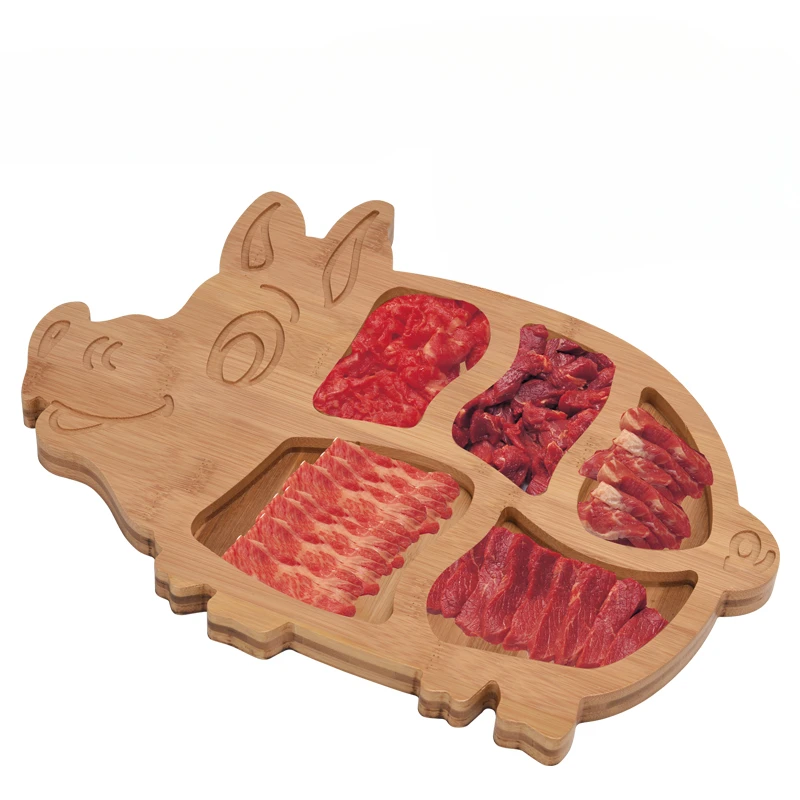 Wooden plate personalized beef hot pot whole cow feast plate Uncle Yang characteristic cooking tableware