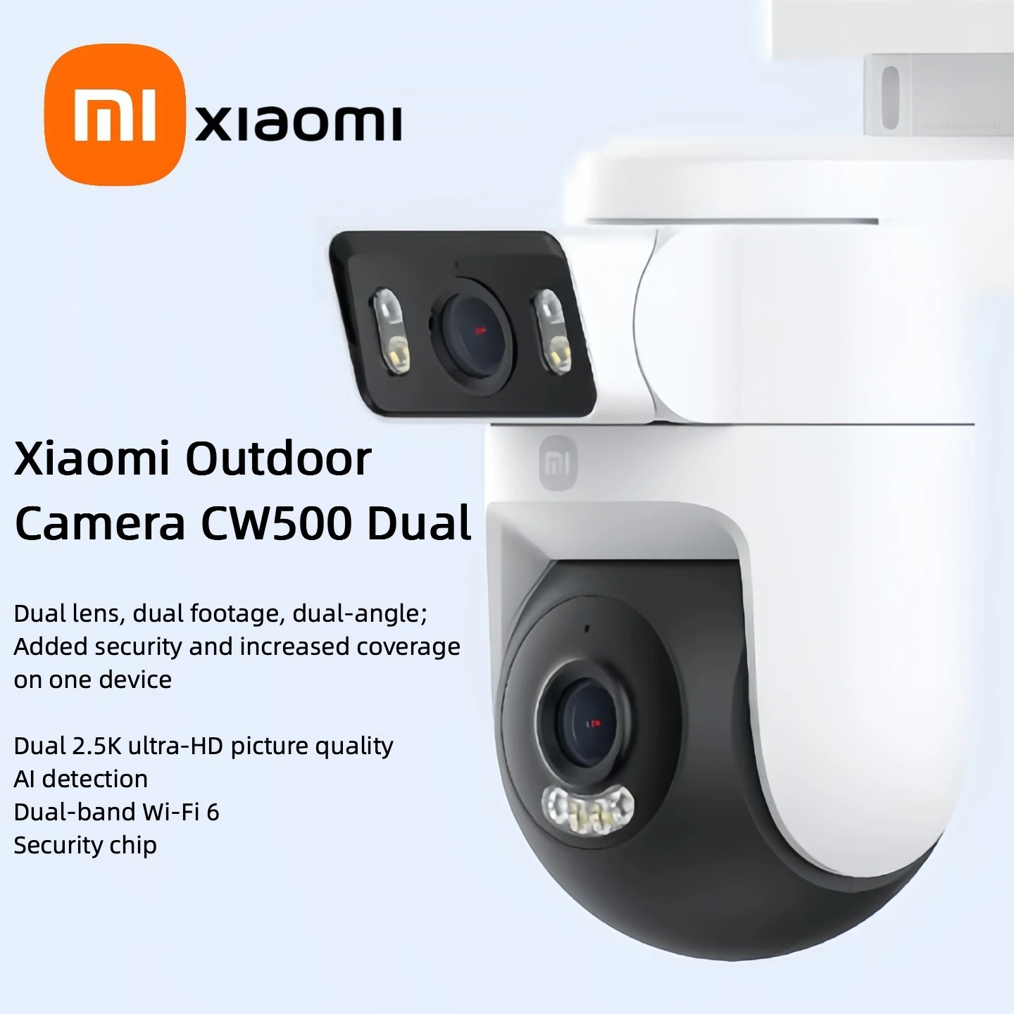 

Xiaomi Mijia APP Outdoor Dual Camera CW500 2.5K IP66 Waterproof Security Cam PTZ Full Color Night Vision Al Human Detection