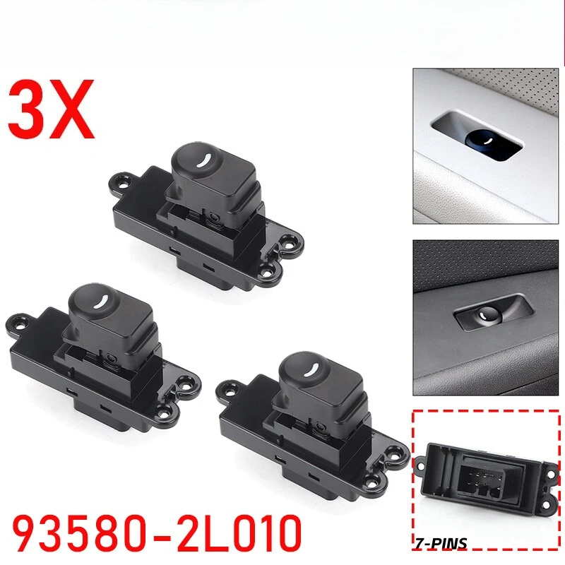 

3Pcs Power Window Switch Set (Passenger Front + Rear) OE#93580-2L010 93575-1Z000- Fits for Hyundai i30 FD 2007-2012