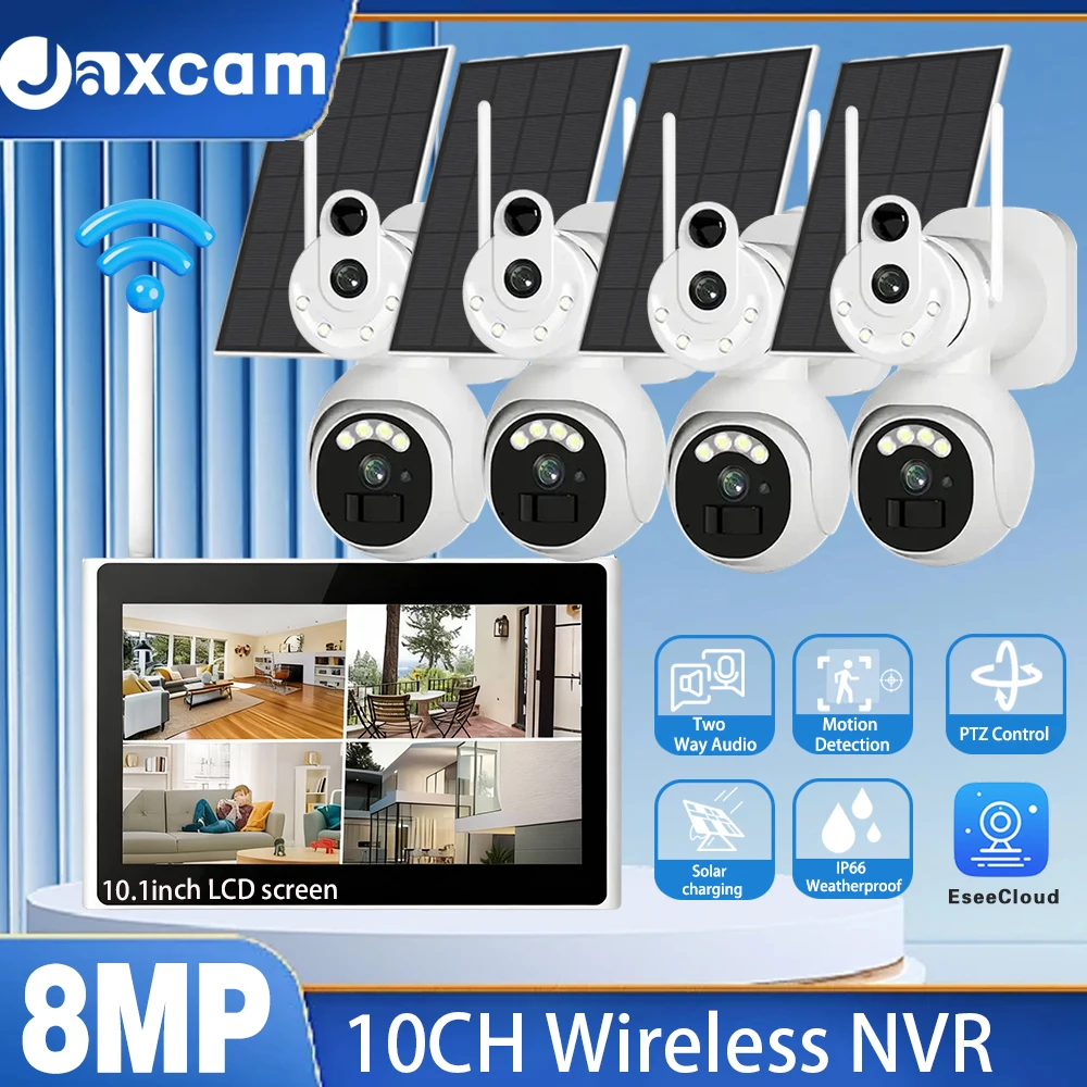 

Умная беспроводная камера Wi-Fi, комплект 8MP 4K HD PTZ AI, наружная камера безопасности для обнаружения человека, 10-канальная система видеонаблюдения NVR