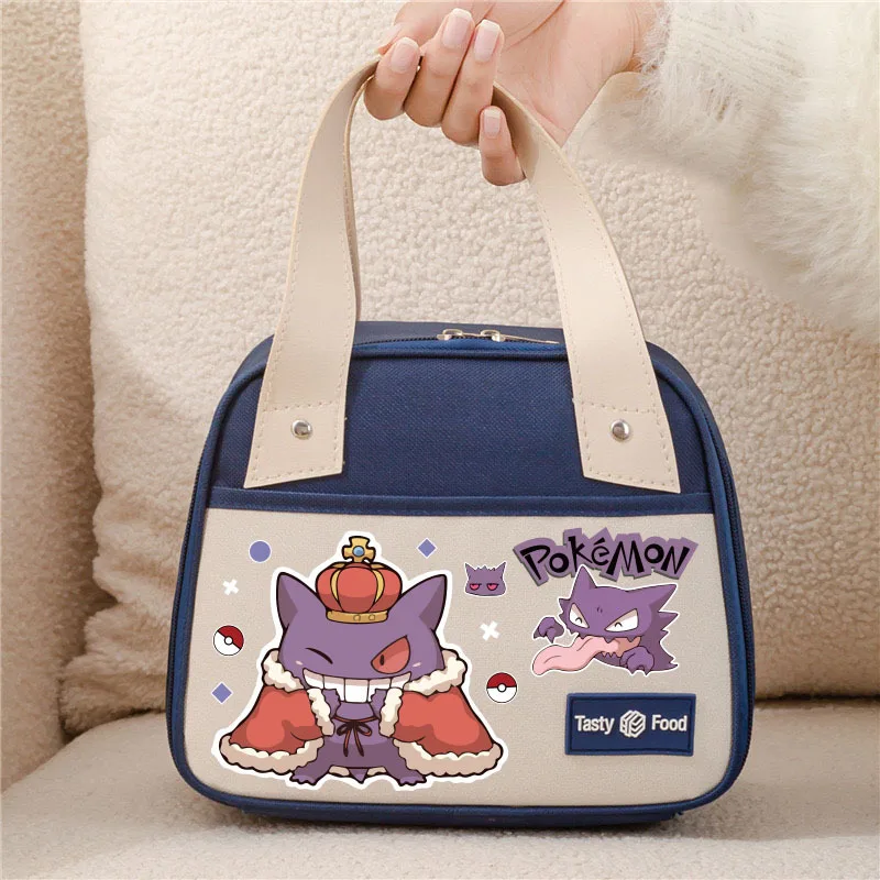 Pokemon torba na Lunch Pikachu Gengar izolowana torba bento Cartoon o dużej pojemności przenośne pudełko na drugie śniadanie torebka Camping torby