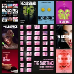 Satire Horror Movie THE Movie 2024 SUBSTANCE Poster Self-adhesive Art Waterproof Paper Sticker Coffee House Bar Room Wall Decor